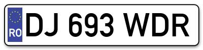 Placuta inmatriculare numar auto  DJ-693-WDR, DJ 693 WDR, DJ693WDR