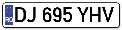 Placuta inmatriculare numar auto  DJ-695-YHV, DJ 695 YHV, DJ695YHV