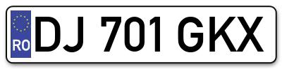 Placuta inmatriculare numar auto  DJ-701-GKX, DJ 701 GKX, DJ701GKX