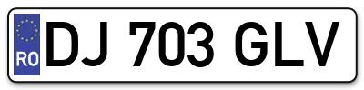 Placuta inmatriculare numar auto  DJ-703-GLV, DJ 703 GLV, DJ703GLV