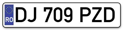Placuta inmatriculare numar auto  DJ-709-PZD, DJ 709 PZD, DJ709PZD