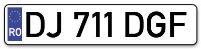 Placuta inmatriculare numar auto  DJ-711-DGF, DJ 711 DGF, DJ711DGF