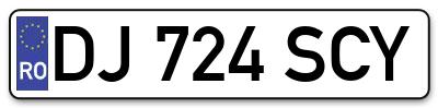 Placuta inmatriculare numar auto  DJ-724-SCY, DJ 724 SCY, DJ724SCY