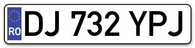 Placuta inmatriculare numar auto  DJ-732-YPJ, DJ 732 YPJ, DJ732YPJ