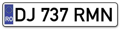 Placuta inmatriculare numar auto  DJ-737-RMN, DJ 737 RMN, DJ737RMN