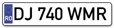 Placuta inmatriculare numar auto  DJ-740-WMR, DJ 740 WMR, DJ740WMR