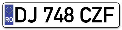 Placuta inmatriculare numar auto  DJ-748-CZF, DJ 748 CZF, DJ748CZF