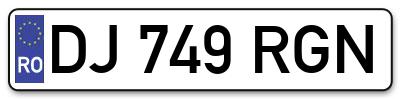 Placuta inmatriculare numar auto  DJ-749-RGN, DJ 749 RGN, DJ749RGN
