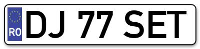 Placuta inmatriculare numar auto  DJ-77-SET, DJ 77 SET, DJ77SET