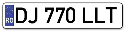 Placuta inmatriculare numar auto  DJ-770-LLT, DJ 770 LLT, DJ770LLT