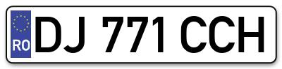 Placuta inmatriculare numar auto  DJ-771-CCH, DJ 771 CCH, DJ771CCH