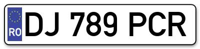 Placuta inmatriculare numar auto  DJ-789-PCR, DJ 789 PCR, DJ789PCR
