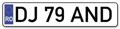 Placuta inmatriculare numar auto  DJ-79-AND, DJ 79 AND, DJ79AND