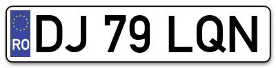Placuta inmatriculare numar auto  DJ-79-LQN, DJ 79 LQN, DJ79LQN
