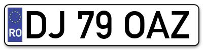 Placuta inmatriculare numar auto  DJ-79-OAZ, DJ 79 OAZ, DJ79OAZ