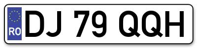 Placuta inmatriculare numar auto  DJ-79-QQH, DJ 79 QQH, DJ79QQH