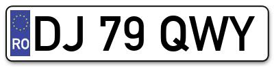Placuta inmatriculare numar auto  DJ-79-QWY, DJ 79 QWY, DJ79QWY