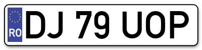 Placuta inmatriculare numar auto  DJ-79-UOP, DJ 79 UOP, DJ79UOP
