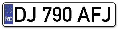 Placuta inmatriculare numar auto  DJ-790-AFJ, DJ 790 AFJ, DJ790AFJ