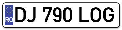 Placuta inmatriculare numar auto  DJ-790-LOG, DJ 790 LOG, DJ790LOG