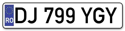 Placuta inmatriculare numar auto  DJ-799-YGY, DJ 799 YGY, DJ799YGY