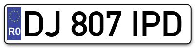 Placuta inmatriculare numar auto  DJ-807-IPD, DJ 807 IPD, DJ807IPD