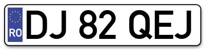 Placuta inmatriculare numar auto  DJ-82-QEJ, DJ 82 QEJ, DJ82QEJ