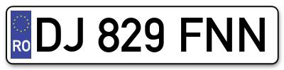 Placuta inmatriculare numar auto  DJ-829-FNN, DJ 829 FNN, DJ829FNN