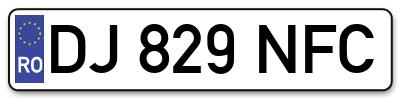 Placuta inmatriculare numar auto  DJ-829-NFC, DJ 829 NFC, DJ829NFC