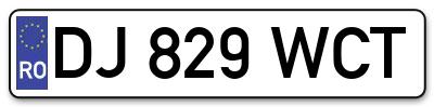 Placuta inmatriculare numar auto  DJ-829-WCT, DJ 829 WCT, DJ829WCT
