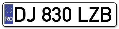 Placuta inmatriculare numar auto  DJ-830-LZB, DJ 830 LZB, DJ830LZB