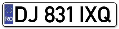 Placuta inmatriculare numar auto  DJ-831-IXQ, DJ 831 IXQ, DJ831IXQ