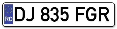 Placuta inmatriculare numar auto  DJ-835-FGR, DJ 835 FGR, DJ835FGR