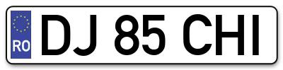 Placuta inmatriculare numar auto  DJ-85-CHI, DJ 85 CHI, DJ85CHI