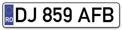 Placuta inmatriculare numar auto  DJ-859-AFB, DJ 859 AFB, DJ859AFB