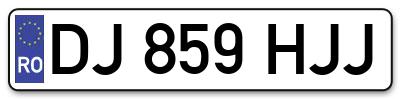 Placuta inmatriculare numar auto  DJ-859-HJJ, DJ 859 HJJ, DJ859HJJ