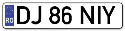 Placuta inmatriculare numar auto  DJ-86-NIY, DJ 86 NIY, DJ86NIY