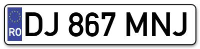 Placuta inmatriculare numar auto  DJ-867-MNJ, DJ 867 MNJ, DJ867MNJ