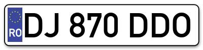Placuta inmatriculare numar auto  DJ-870-DDO, DJ 870 DDO, DJ870DDO