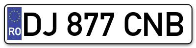 Placuta inmatriculare numar auto  DJ-877-CNB, DJ 877 CNB, DJ877CNB