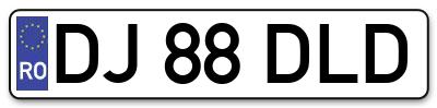 Placuta inmatriculare numar auto  DJ-88-DLD, DJ 88 DLD, DJ88DLD