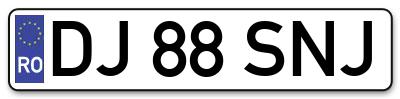 Placuta inmatriculare numar auto  DJ-88-SNJ, DJ 88 SNJ, DJ88SNJ