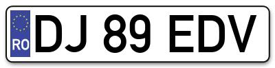 Placuta inmatriculare numar auto  DJ-89-EDV, DJ 89 EDV, DJ89EDV