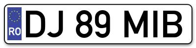 Placuta inmatriculare numar auto  DJ-89-MIB, DJ 89 MIB, DJ89MIB