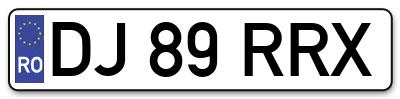 Placuta inmatriculare numar auto  DJ-89-RRX, DJ 89 RRX, DJ89RRX