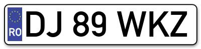 Placuta inmatriculare numar auto  DJ-89-WKZ, DJ 89 WKZ, DJ89WKZ