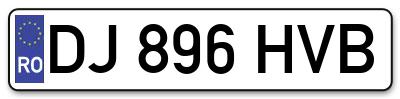 Placuta inmatriculare numar auto  DJ-896-HVB, DJ 896 HVB, DJ896HVB