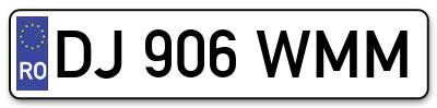 Placuta inmatriculare numar auto  DJ-906-WMM, DJ 906 WMM, DJ906WMM