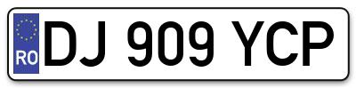 Placuta inmatriculare numar auto  DJ-909-YCP, DJ 909 YCP, DJ909YCP
