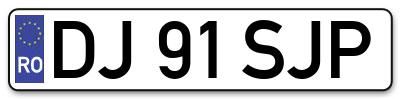 Placuta inmatriculare numar auto  DJ-91-SJP, DJ 91 SJP, DJ91SJP